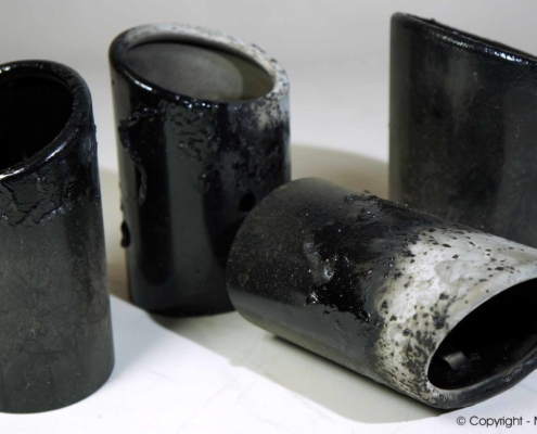 Auspuffblenden pulverbeschichten Auspuffblenden mit Pulverbeschichtung in Schwarz glänzend