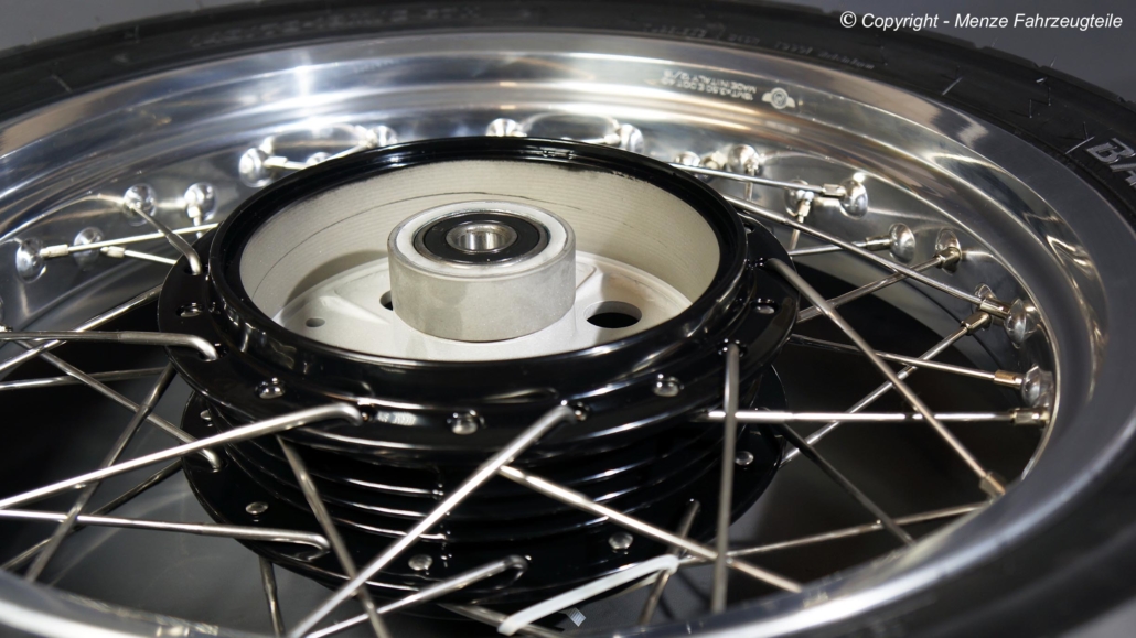Sanremo Rims Felgenring Eckprofil Sanremofelge Hinterrad im montierten Zustand, in Alu poliert