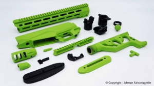Waffenbeschichtung bei einer Tikka in Zombie Green und Graphite Black.
