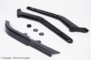 HD Veredelung Fender Struts schwarz glänzend Harley Davidson Veredelung, Fender Struts und Riemenschutz in schwarz glänzend.