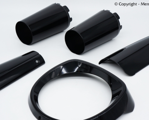 HD Veredelung Gabelcover schwarz glänzend Harley Davidson Veredelung, Gabelcover und Lampenring in schwarz glänzend.